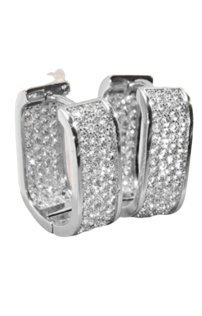 LUXIIVA® TAMMY CZ HOOP EARRINGS(Ready to Ship)