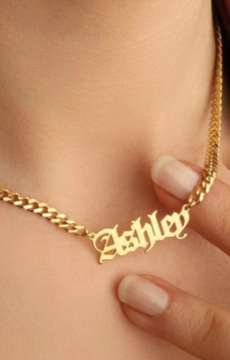 LUXIIVA® VINTAGE FONT NAME NECKLACE