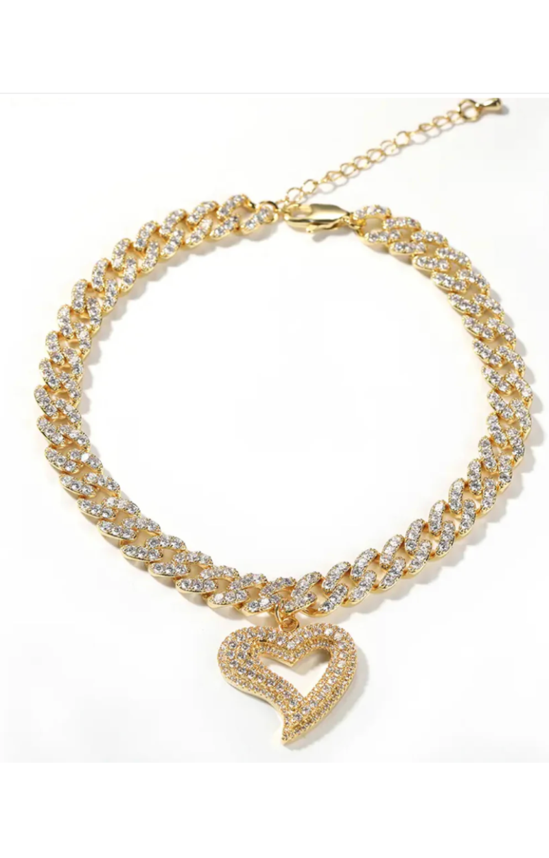 CUBAN HEART ANKLET(Ready to Ship)