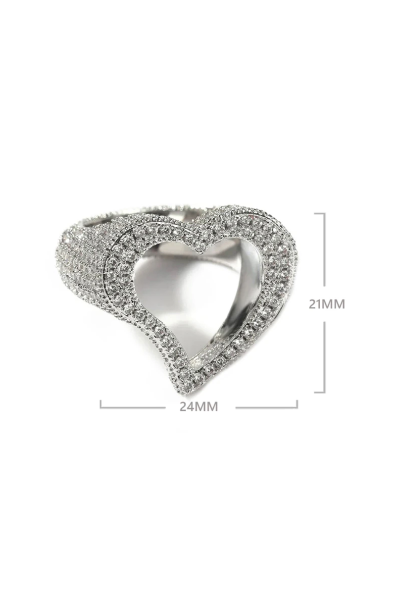 SOPHIA HOLLOW HEART CZ RING(Ready to Ship)