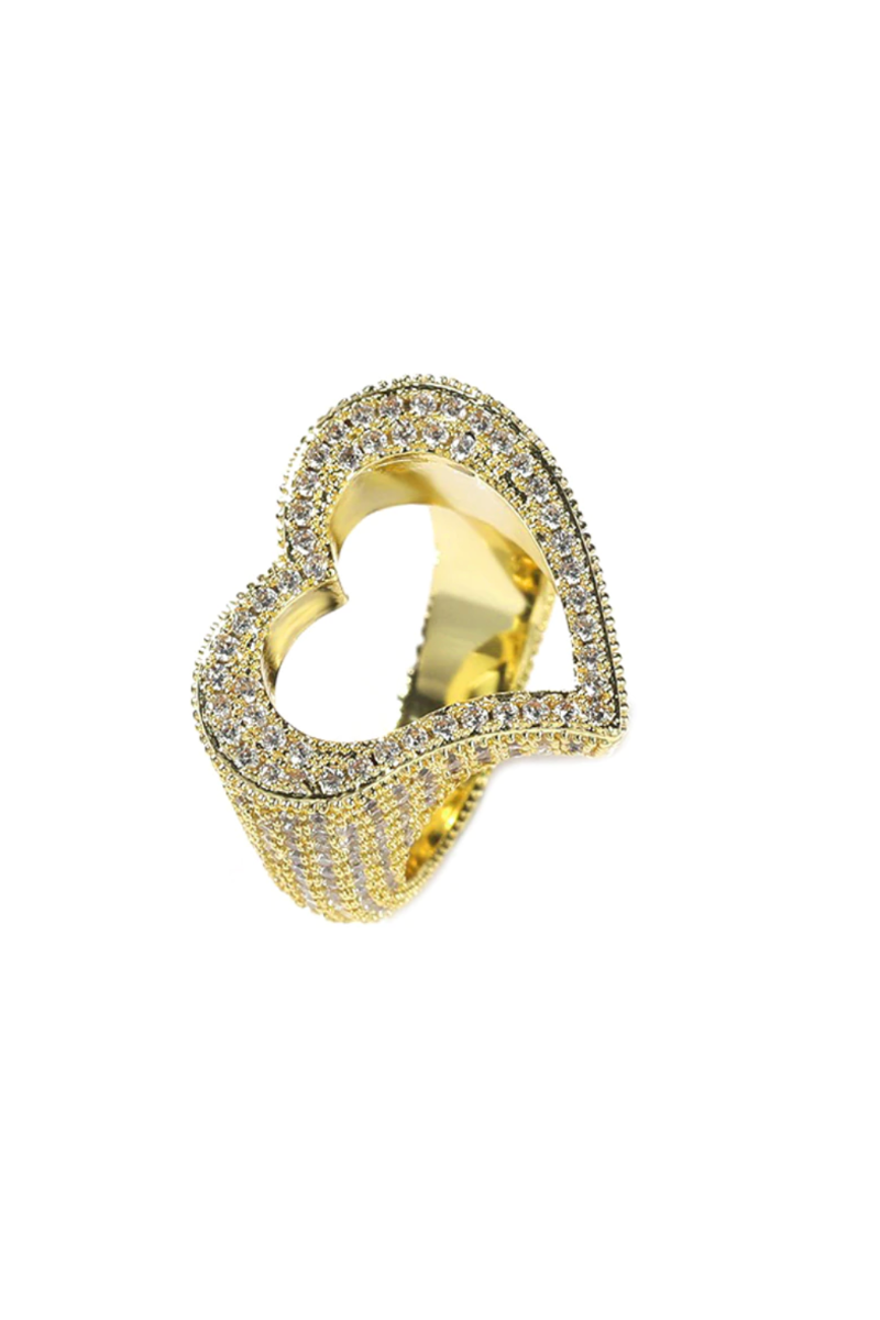 SOPHIA HOLLOW HEART CZ RING(Ready to Ship)