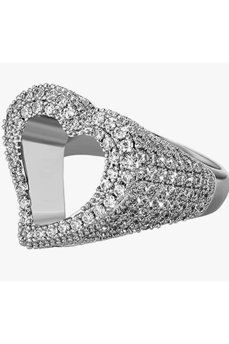 SOPHIA HOLLOW HEART CZ RING(Ready to Ship)