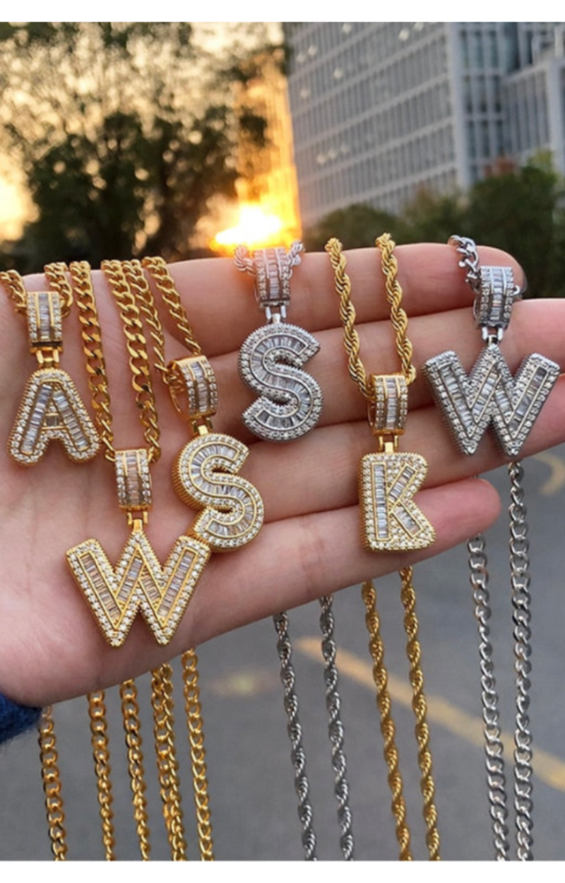 LUXIIVA® BUBBLE BLING INITIAL NECKLACE (Ready to Ship)