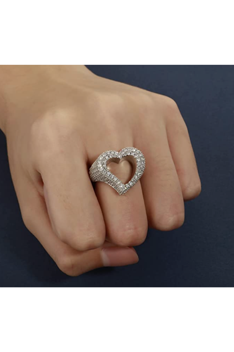 SOPHIA HOLLOW HEART CZ RING(Ready to Ship)
