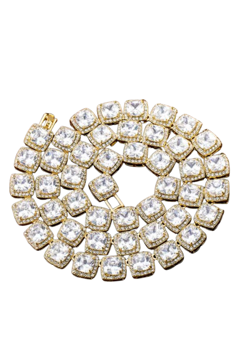 LUXIIVA® ELLA 9MM CLUSTERED TENNIS NECKLACE (Ready to Ship)