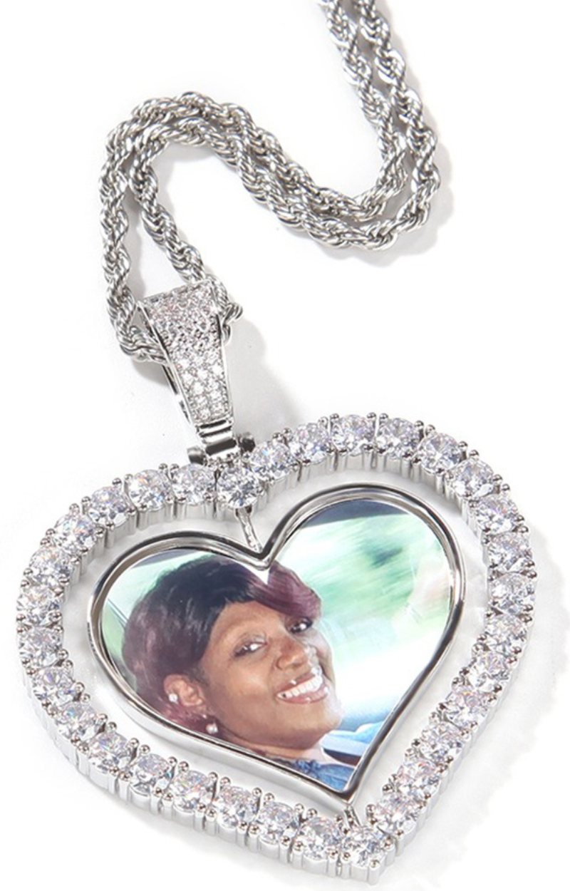 LUXIIVA® HEART DOUBLE SIDED CUSTOM PICTURE PENDANT