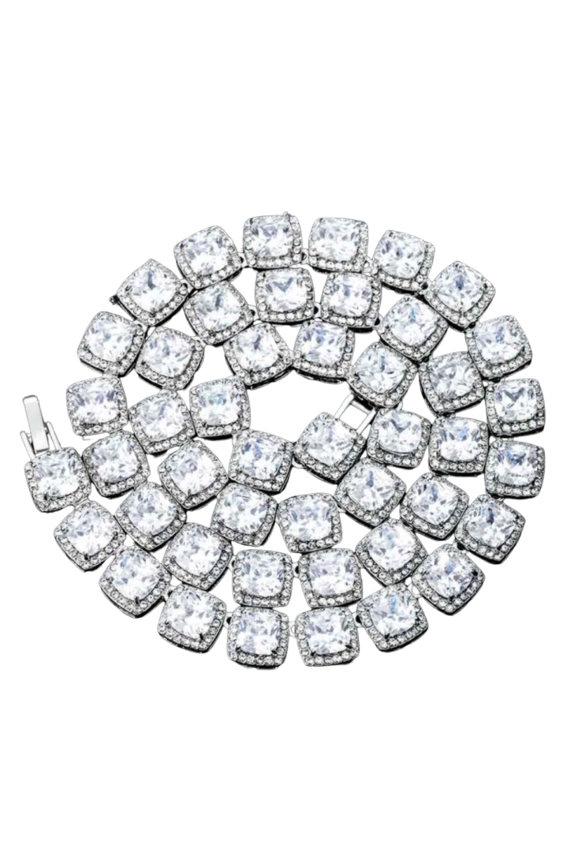 LUXIIVA® ELLA 9MM CLUSTERED TENNIS NECKLACE (Ready to Ship)