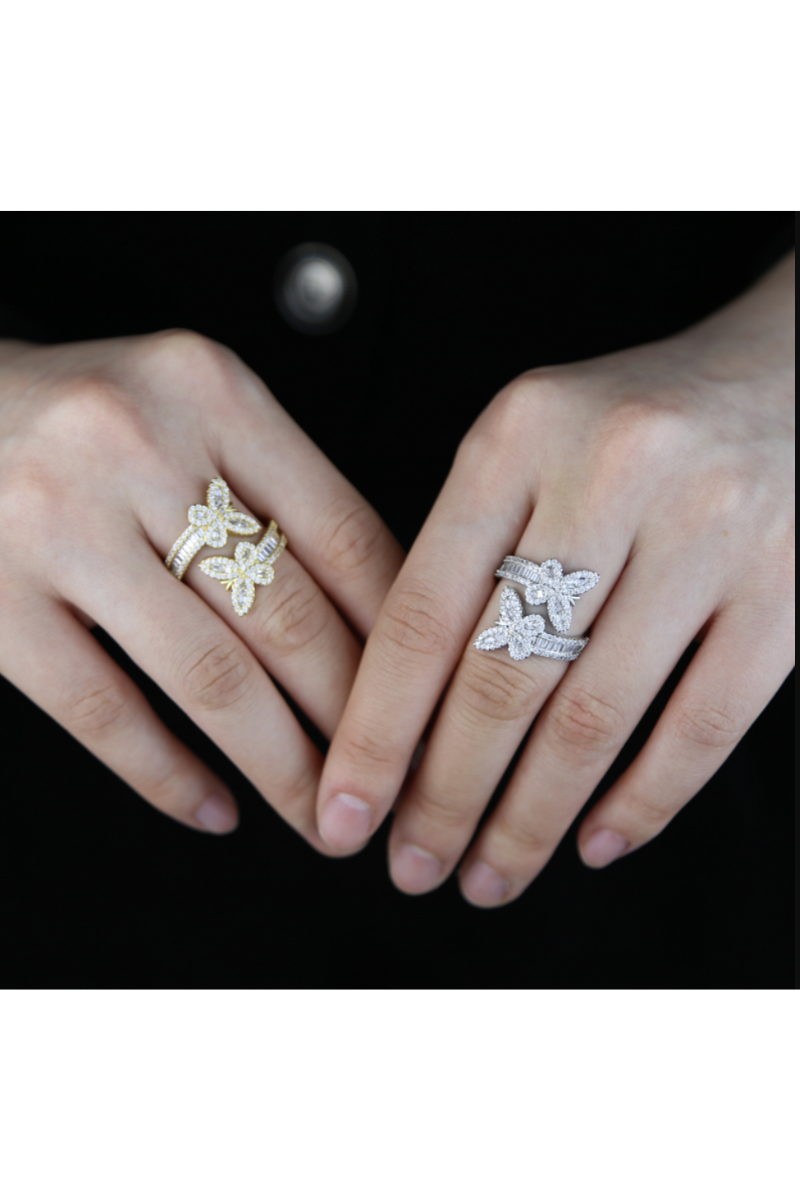 EMMA BUTTERFLY BAGUETTE RING(Ready to Ship)