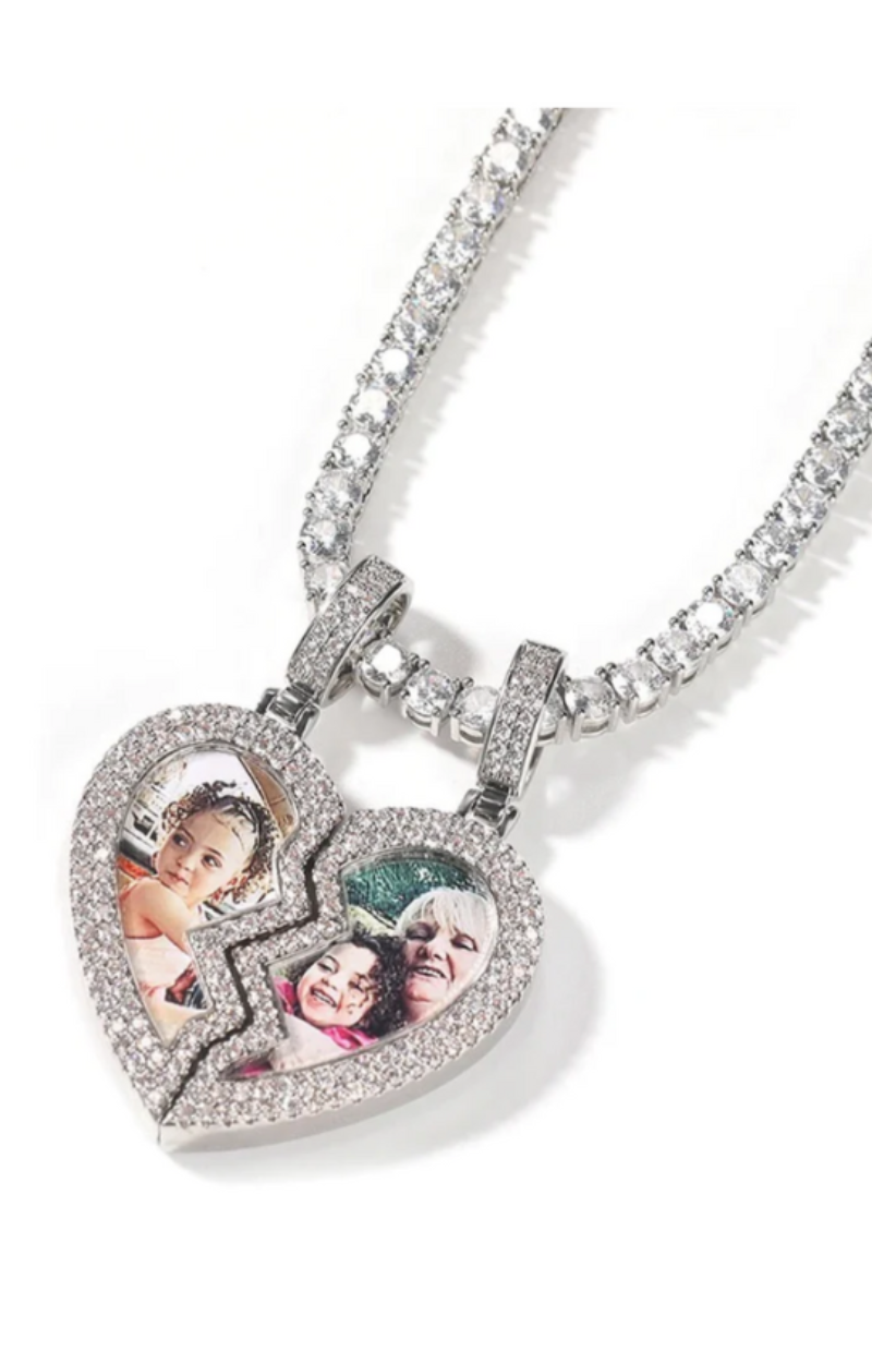 LUXIIVA® BROKEN HEART CUSTOM PICTURE PENDANT
