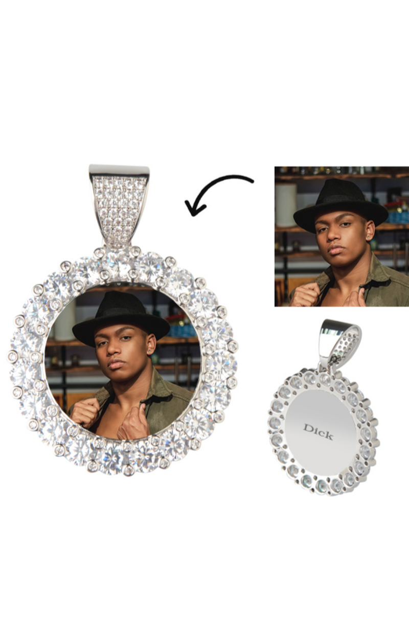 LUXIIVA® LARGE CIRCLE CUSTOM PICTURE PENDANT