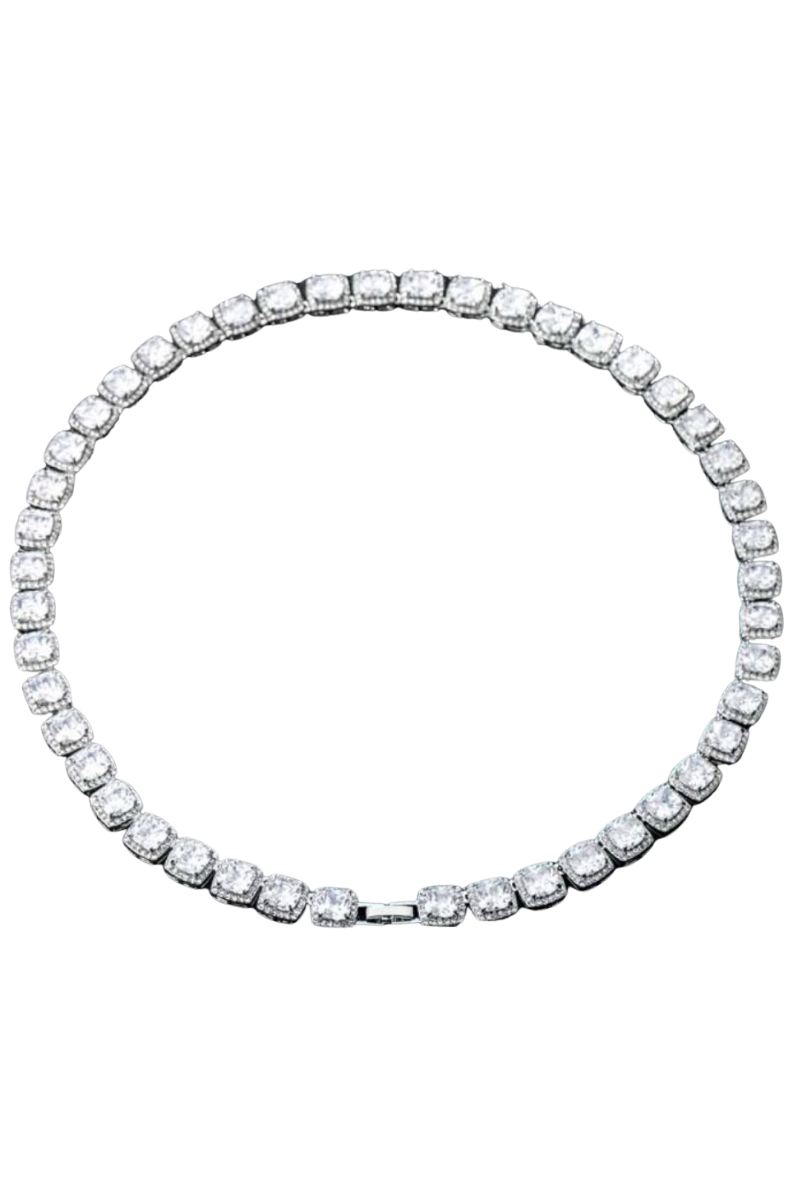 LUXIIVA® ELLA 9MM CLUSTERED TENNIS NECKLACE (Ready to Ship)