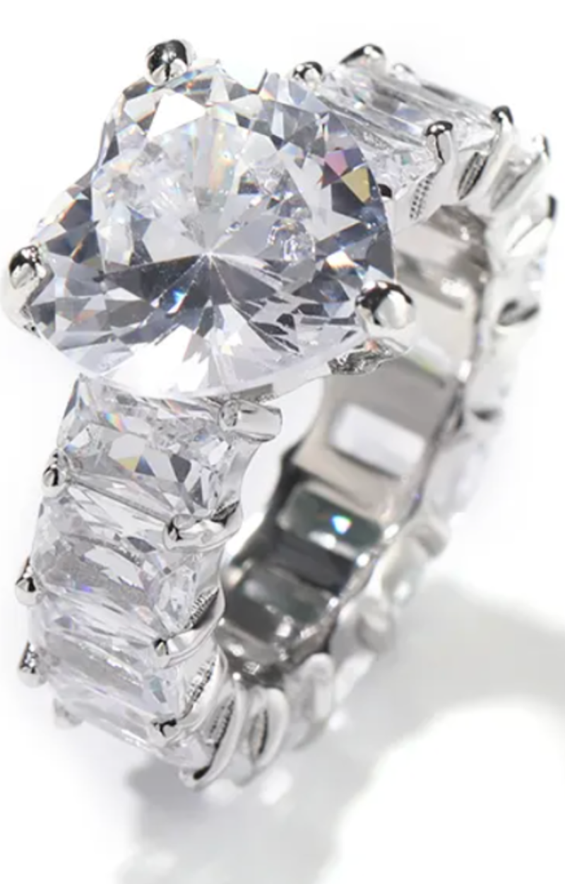 JENNIFER HEART CZ RINGS- SQUARE BAND(Ready to Ship)