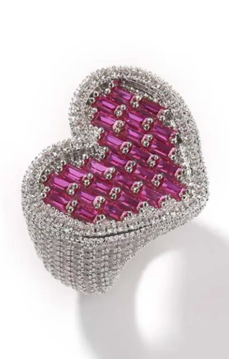 LUXIIVA® FINA HEART CZ RING- PINK(Ready to Ship)