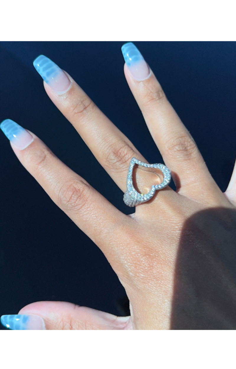 SOPHIA HOLLOW HEART CZ RING(Ready to Ship)