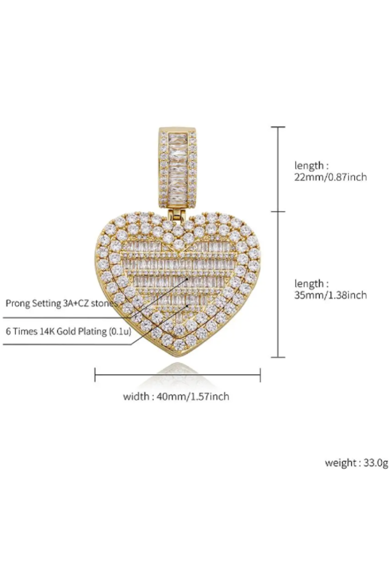 LUXIIVA® LOCKET HEART CUSTOM PICTURE PENDANT