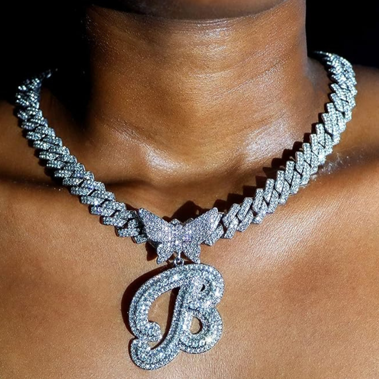 LUXIIVA® BUTTERFLY INITIAL PENDANT(Ready to Ship)