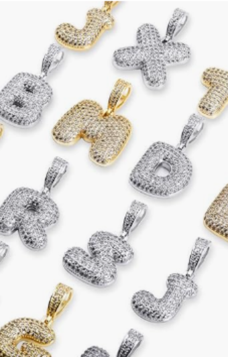 BUBBLE LETTER NECKLACE-(Ready to Ship)