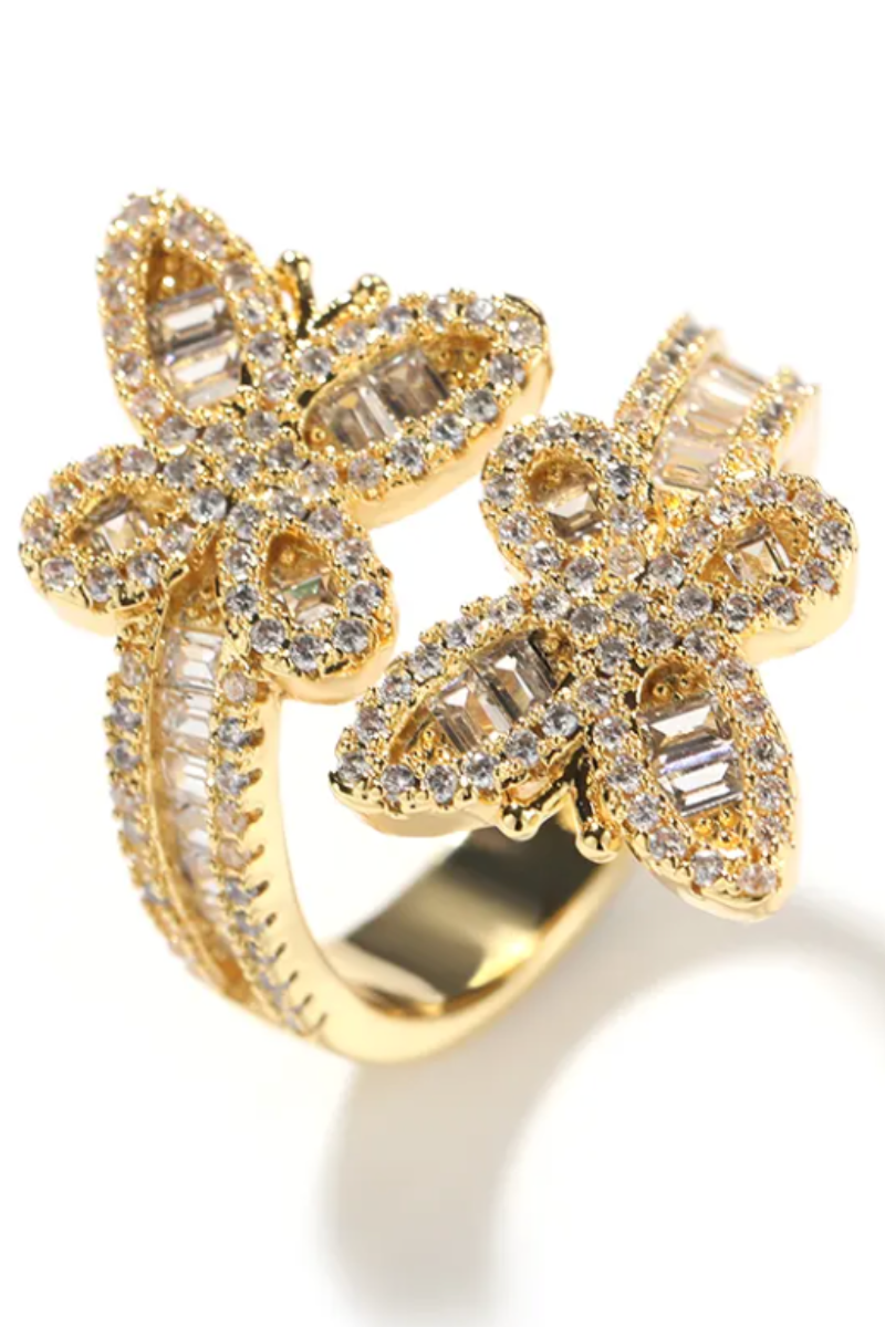 EMMA BUTTERFLY BAGUETTE RING(Ready to Ship)