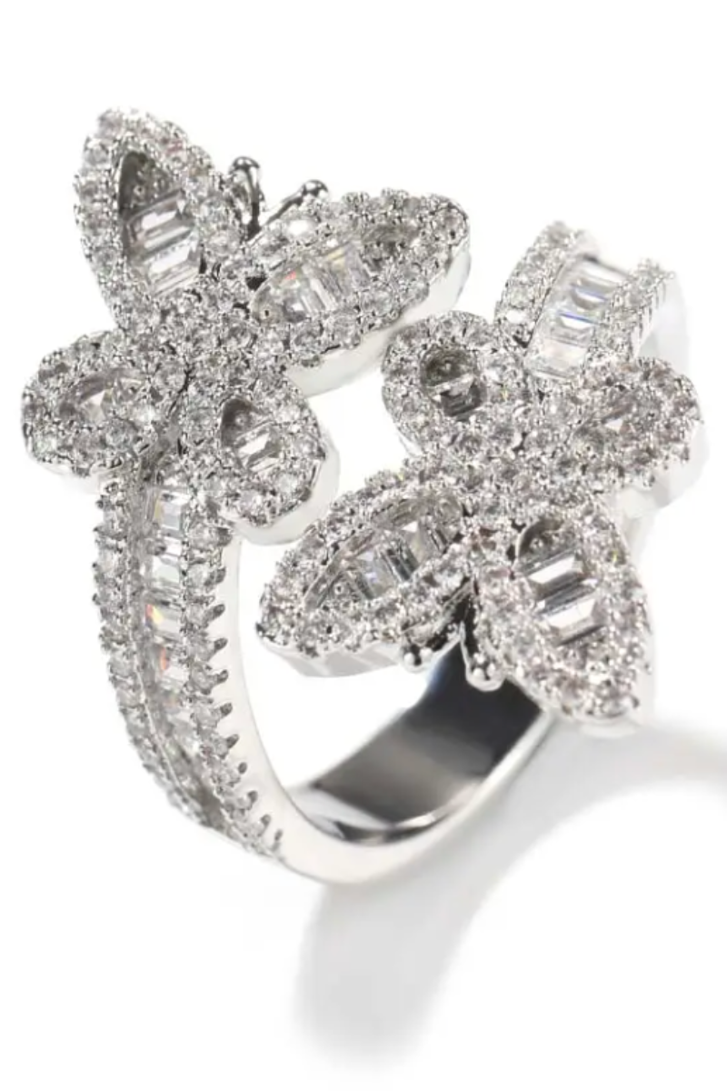EMMA BUTTERFLY BAGUETTE RING(Ready to Ship)