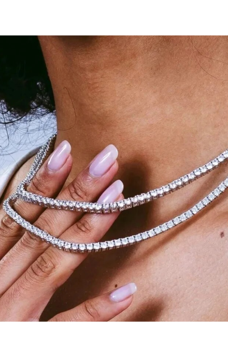 LUXIIVA® 3MM-5MM ICY TENNIS NECKLACE(Ready to Ship)