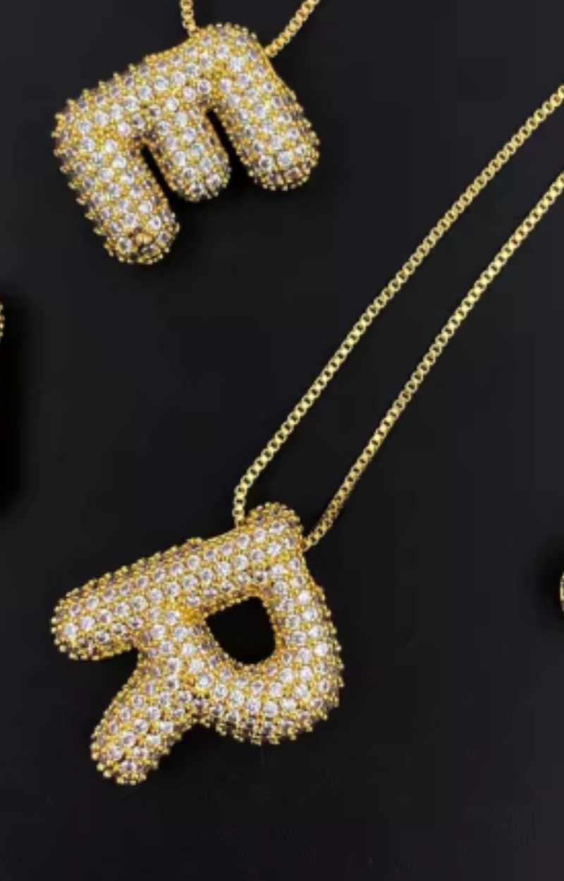LUXIIVA® 18KGOLD PLATED CZ BUDDLE INITIAL PENDANT NECKLACE (Ready For Ship)