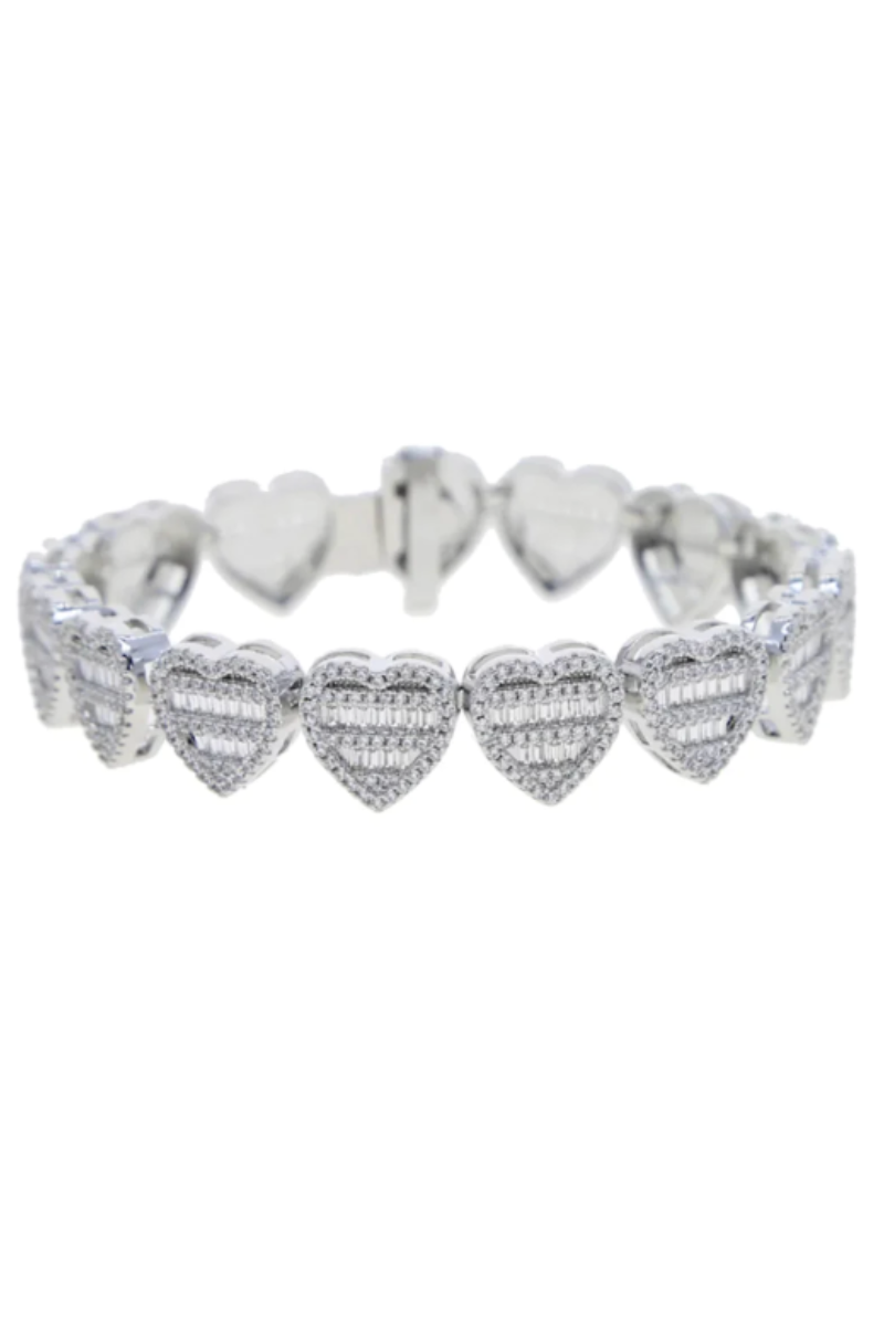 LUXIIVA® SOTTIE  ICED OUT HEART JEWELRY SET (Ready to Ship)