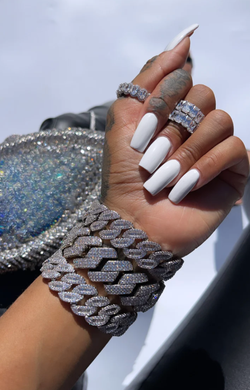 BAGUETTE CZ CUBAN BRACLET(Ready to Ship)