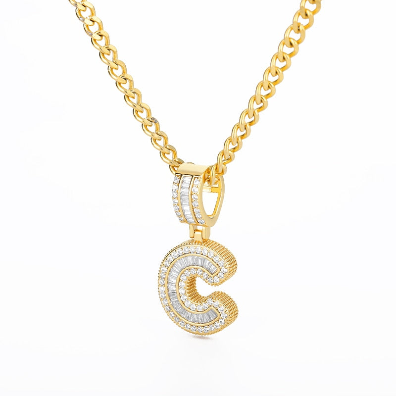 LUXIIVA® BUBBLE BLING INITIAL NECKLACE (Ready to Ship)