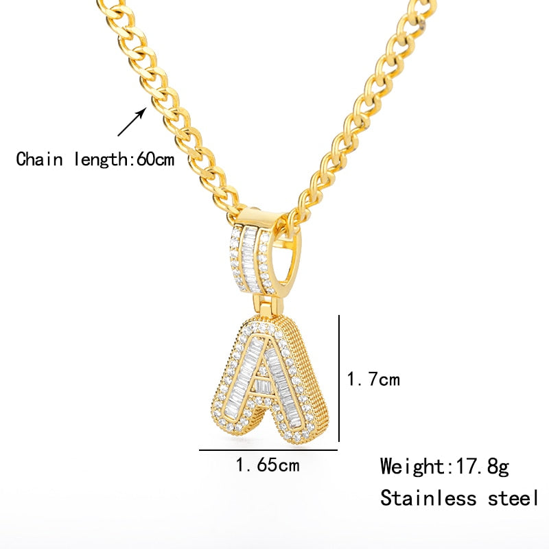 LUXIIVA® BUBBLE BLING INITIAL NECKLACE (Ready to Ship)