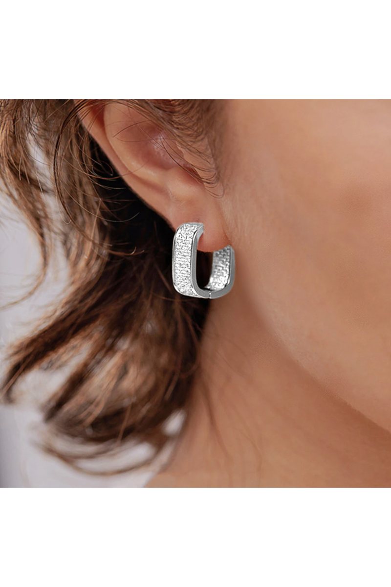 LUXIIVA® TAMMY CZ HOOP EARRINGS(Ready to Ship)