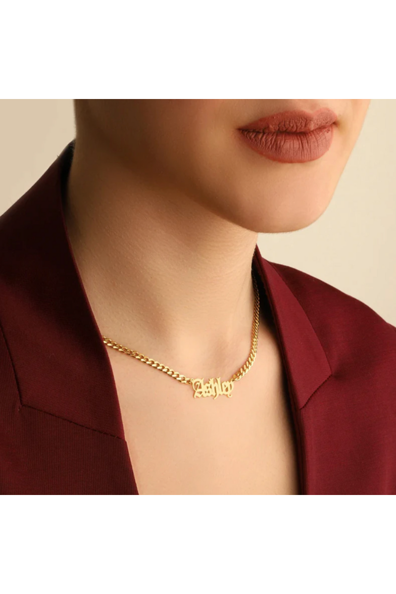 LUXIIVA® VINTAGE FONT NAME NECKLACE
