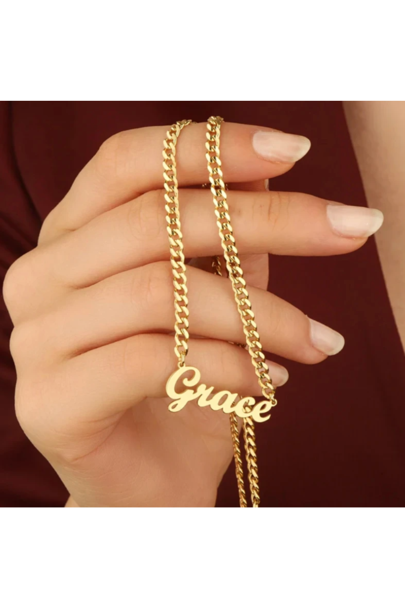 LUXIIVA® VINTAGE FONT NAME NECKLACE