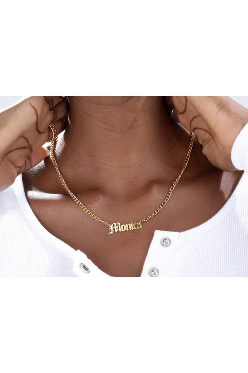 LUXIIVA® VINTAGE FONT NAME NECKLACE