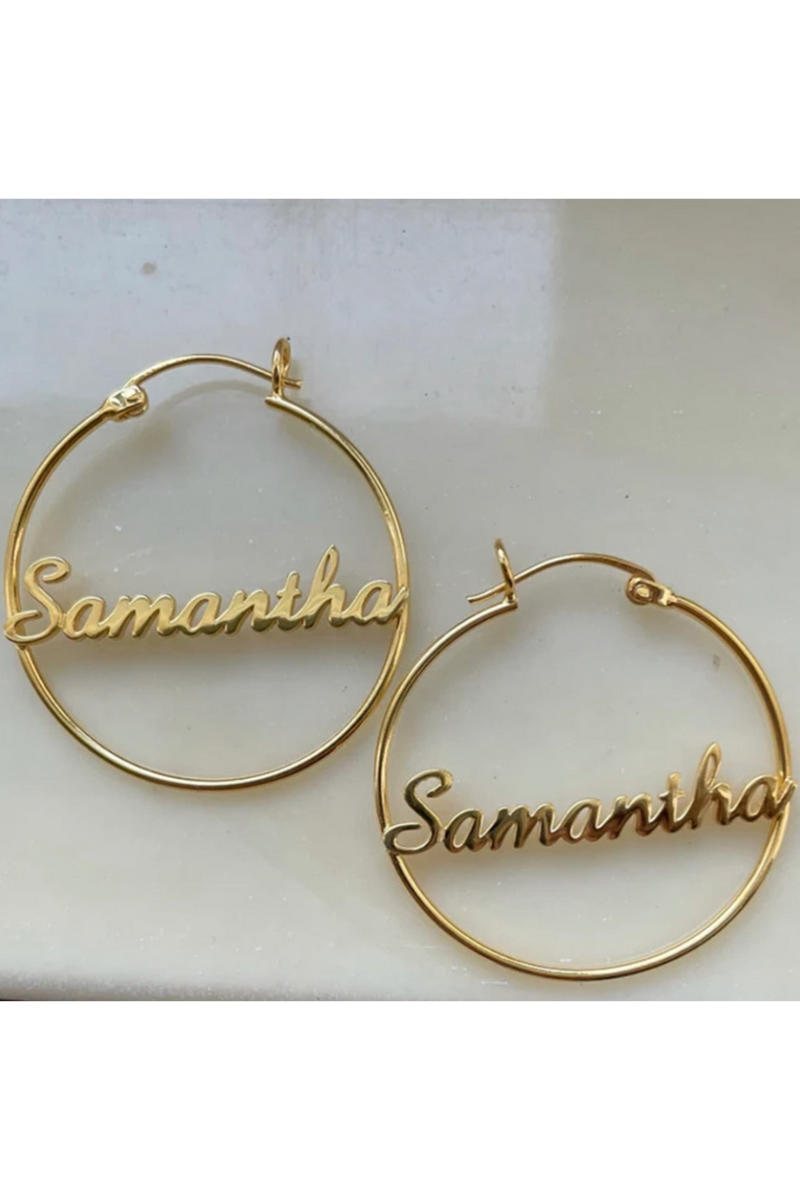 LUXIIVA Genesis Hoops Earrings - back view showing clasp and finish