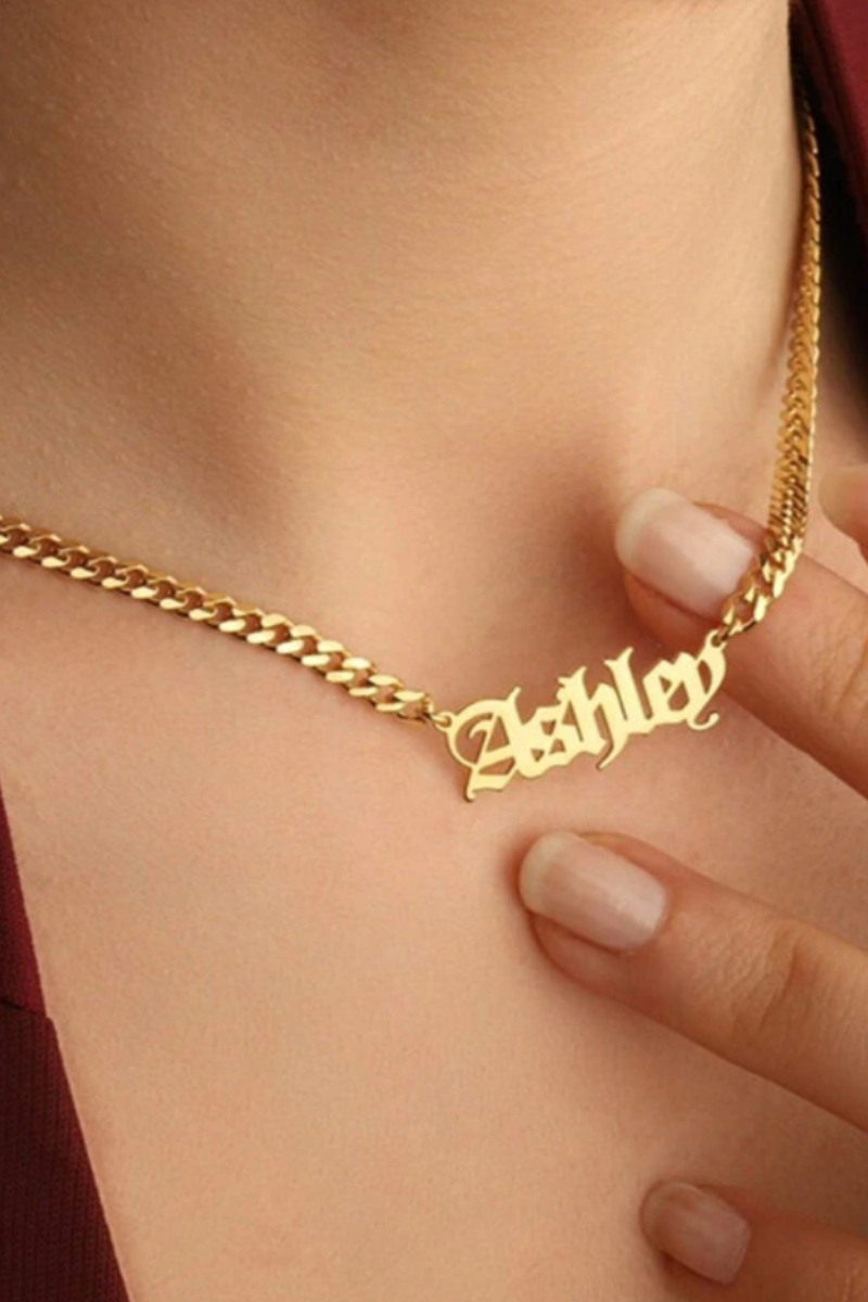LUXIIVA® VINTAGE FONT NAME NECKLACE
