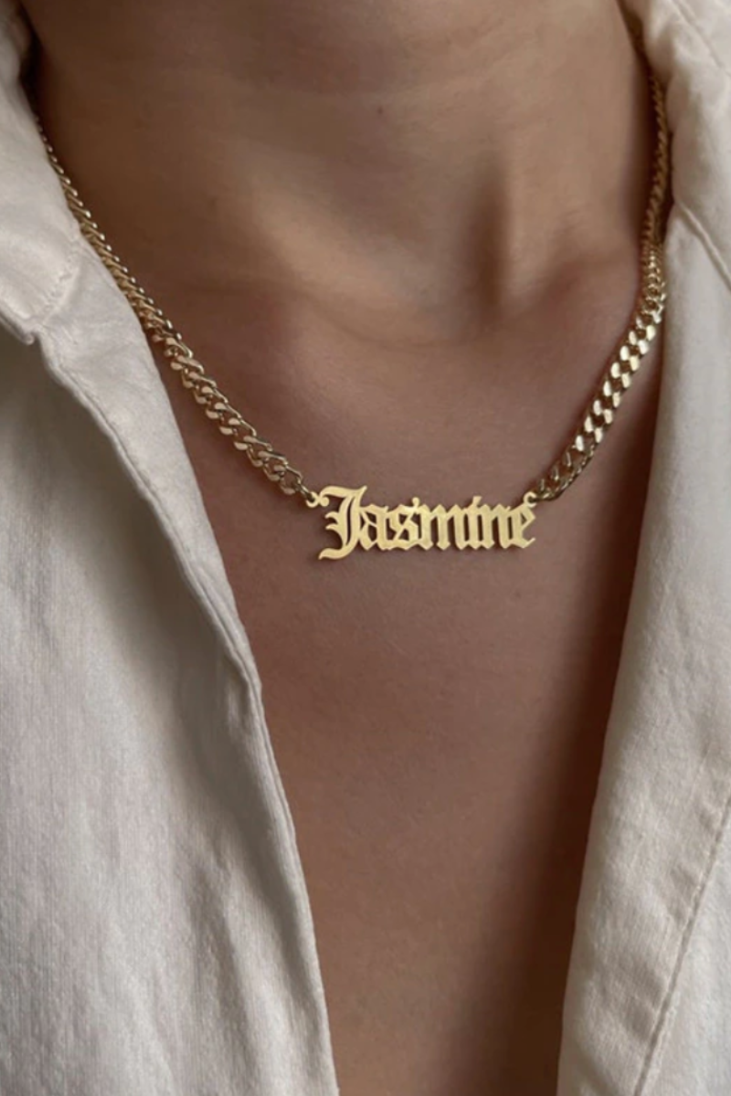 LUXIIVA® VINTAGE FONT NAME NECKLACE