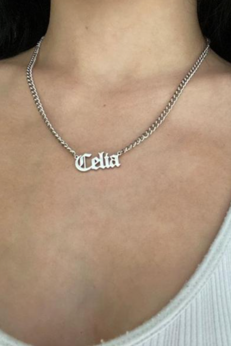 LUXIIVA® VINTAGE FONT NAME NECKLACE