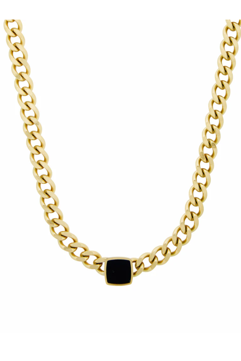 LUXIIVA® SQUARE PENDANT CUBAN NECKLACE