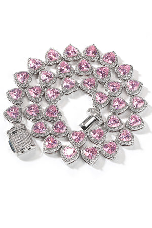 Diamond Tennis Chain Heart Necklace(Ships Same Day)
