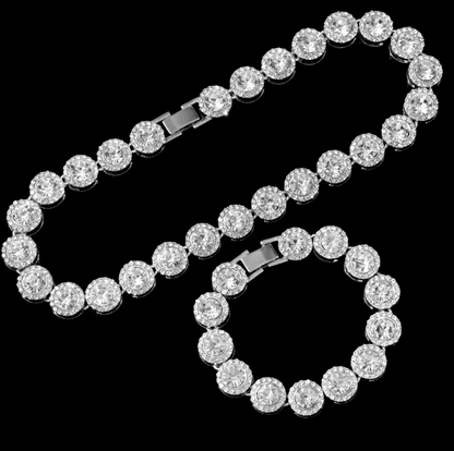 2 PCS TATIANA TENNIS NECKLACE & BRACELET SET(Ready to Ship)