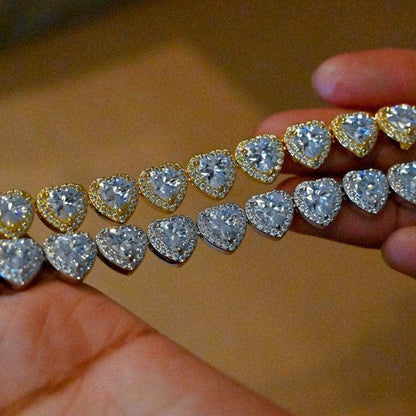 LUXIIVA® LAILA HEARTS CHARM CZ NECKLACE(Ready to Ship)