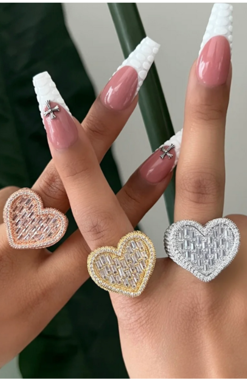 FINA  HEART CZ RING(Ready to Ship)