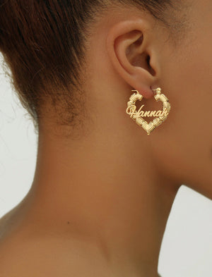 BAMBOO  HEARTS EARRINGS