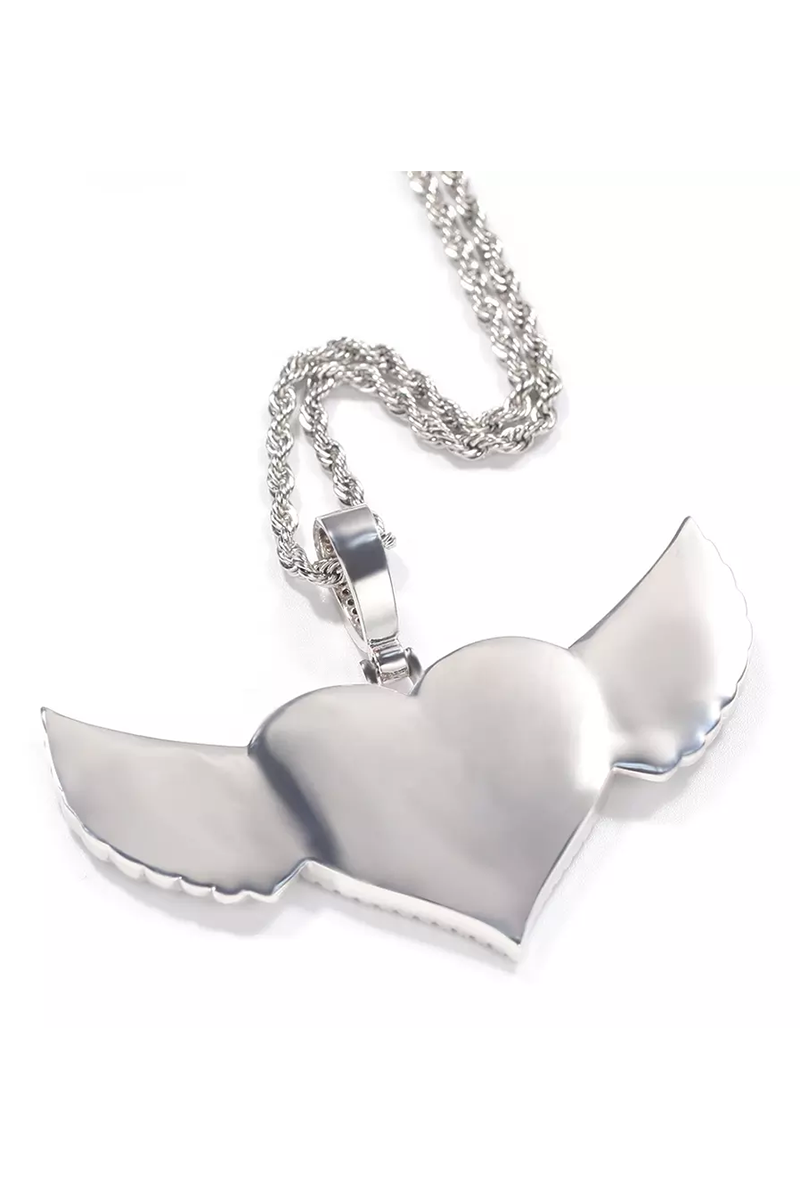 HEARTS WINGS CUSTOM PHOTO NECKLACE