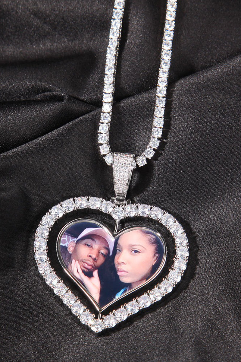 CUSTOM DOUBLE SIDED HEART PHOTO PENDANT