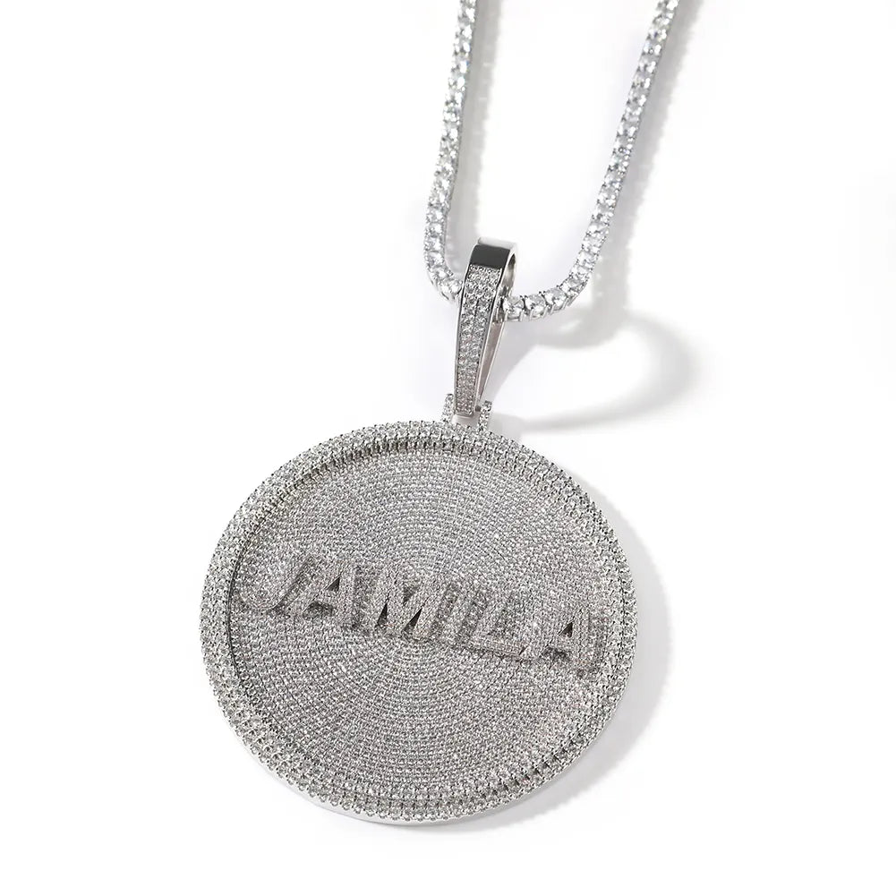 Circle Hip Hop Pendant Necklace