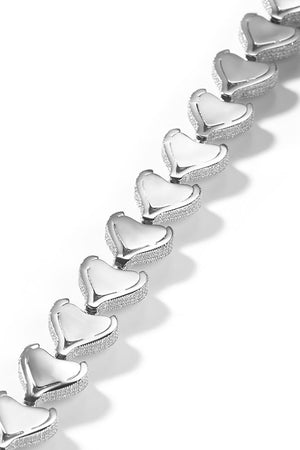 Heart Shape Cuban Tennis Chain Necklace(Ships Same Day)