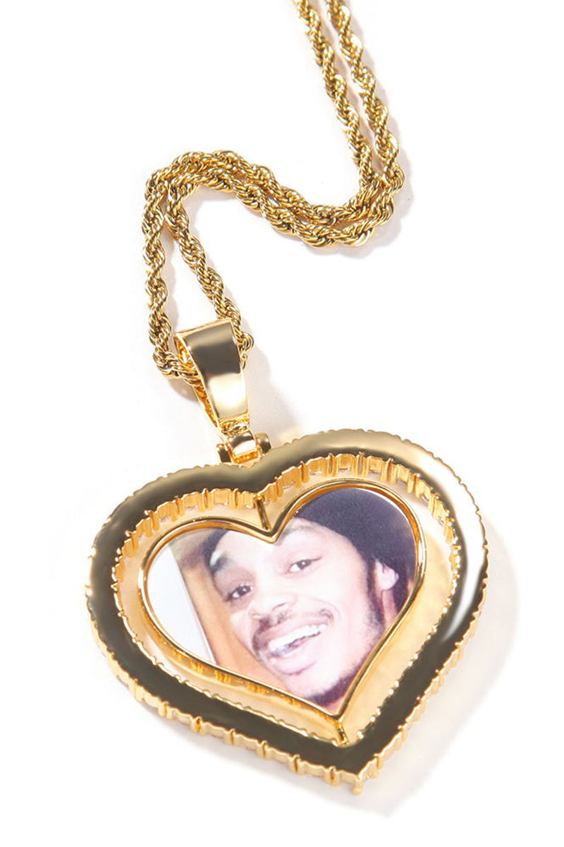 CUSTOM DOUBLE SIDED HEART PHOTO PENDANT