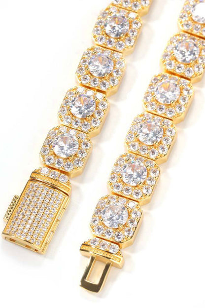 LUXIIVA®  HIP HOP TENNIS ZIRCON ROCK NECKLACE (Ready to Ship)