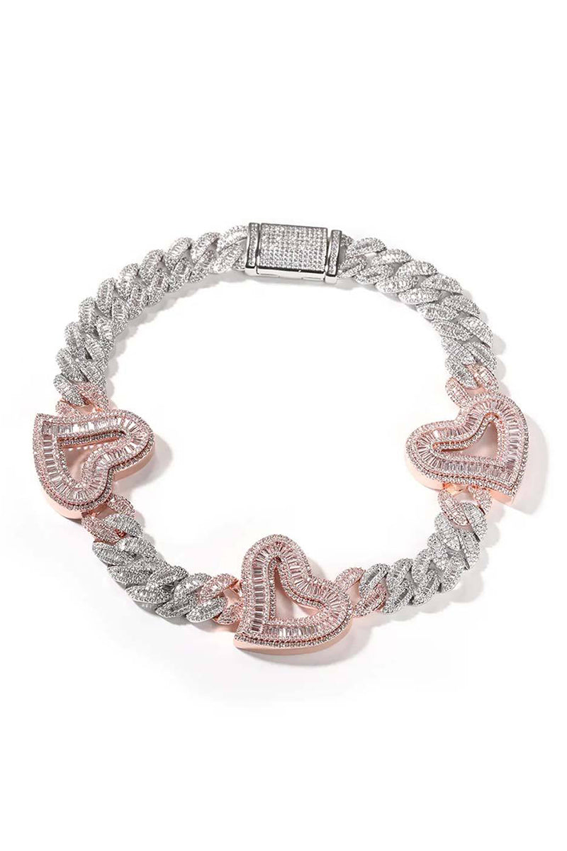 LUXIIVA® ZAZA TRIO  HEARTS NECKLACE(Ready to Ship)